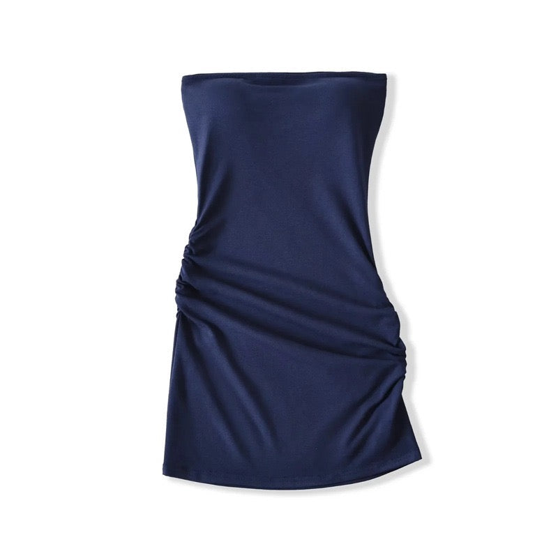 Bailey strapless ruched fitted mini dress in shaping fabric