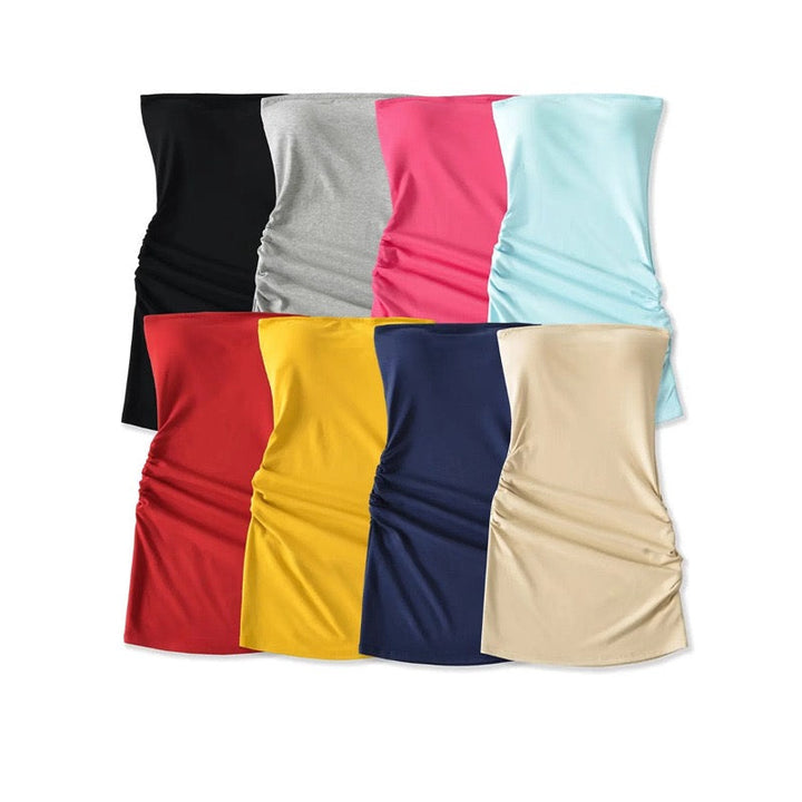 Bailey strapless ruched fitted mini dress in shaping fabric