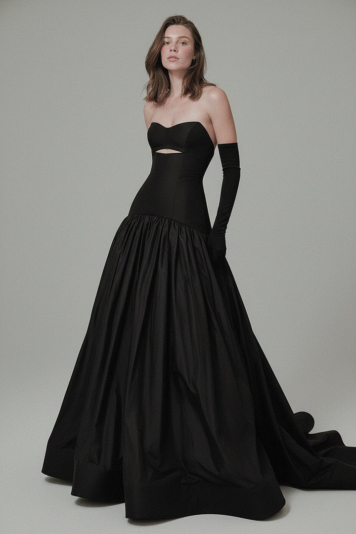 Zimra A-line maxi dress with a cutout design