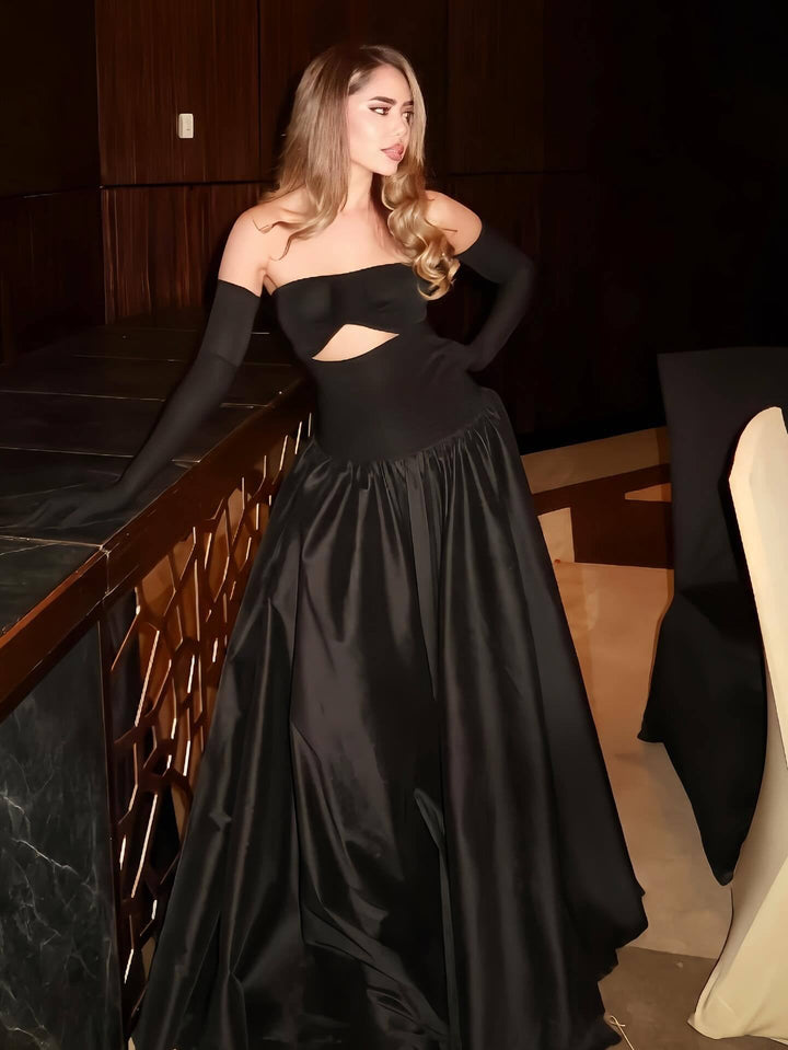 Zimra A-line maxi dress with a cutout design