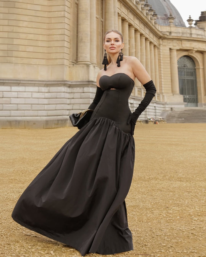 Zimra A-line maxi dress with a cutout design