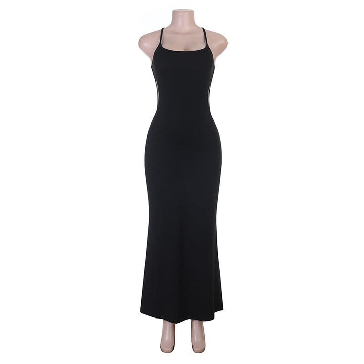 Talin mesh-design maxi dress
