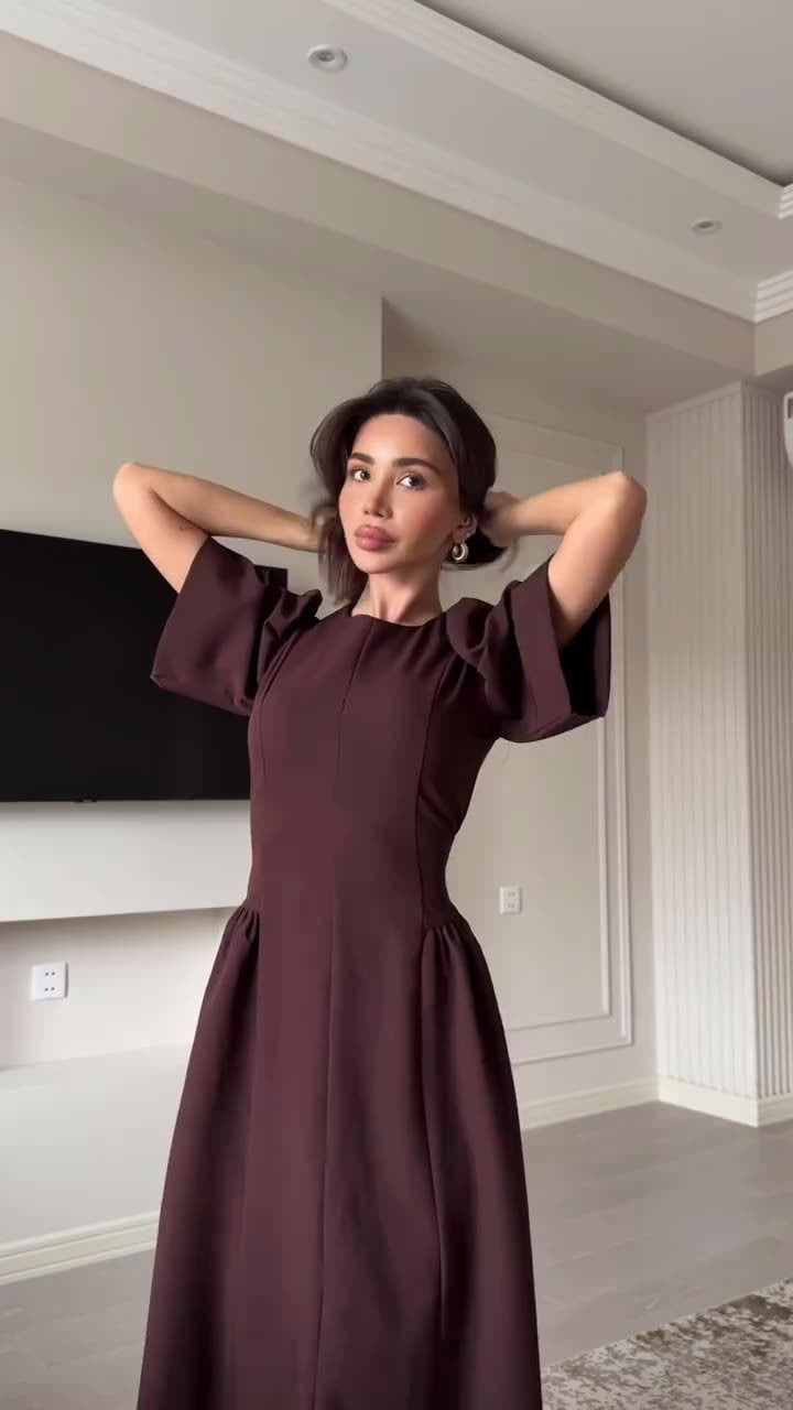 שמלת מקסי ערב אלגנטית בגזרת A - AMALIA