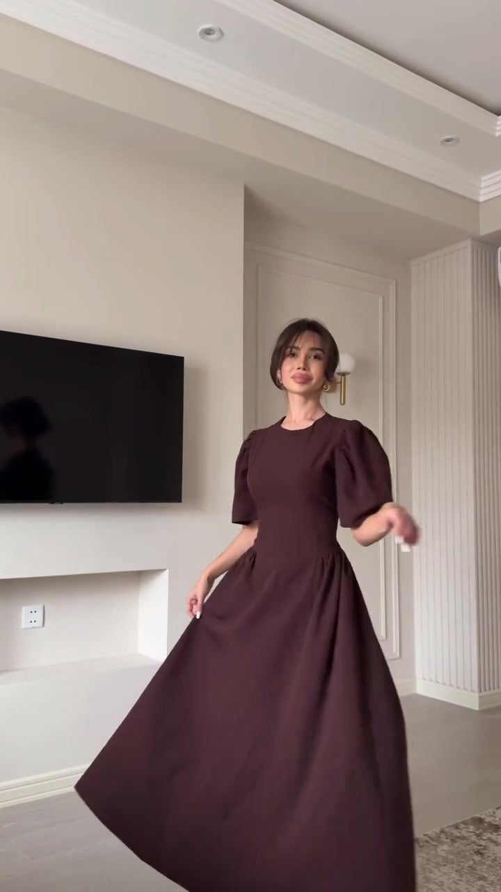 שמלת מקסי ערב אלגנטית בגזרת A - AMALIA