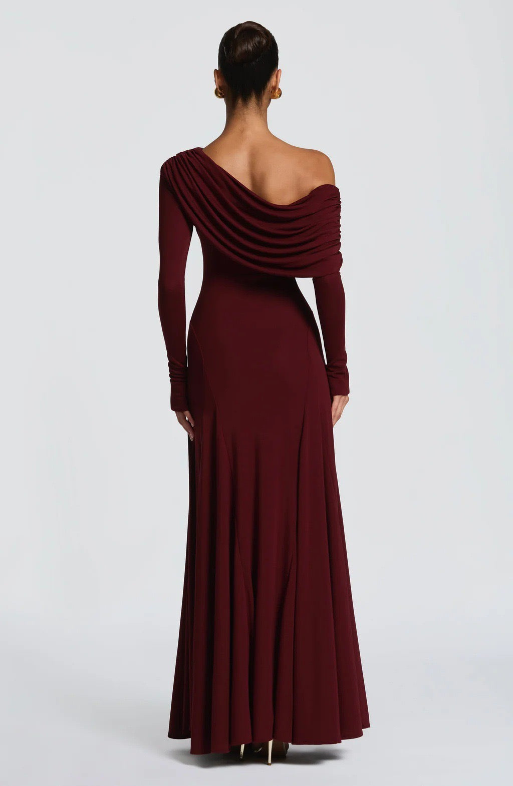 Mariana maxi dress with a gathered design and an off-shoulder neckline