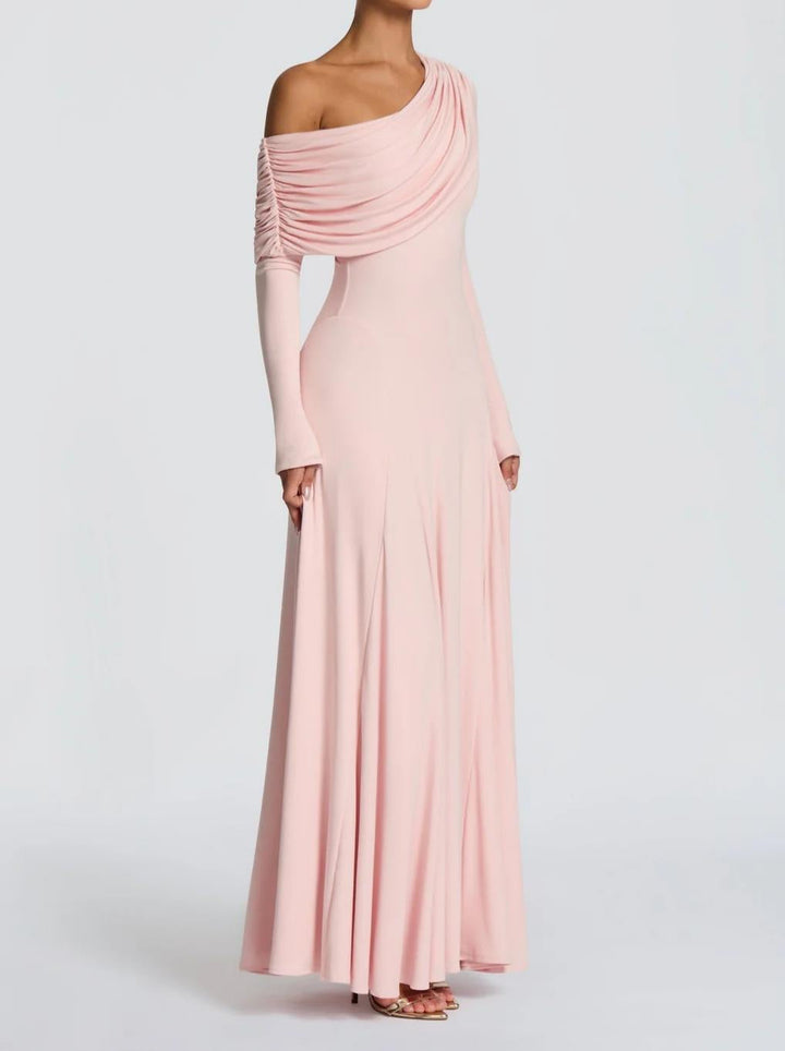 Mariana maxi dress with a gathered design and an off-shoulder neckline