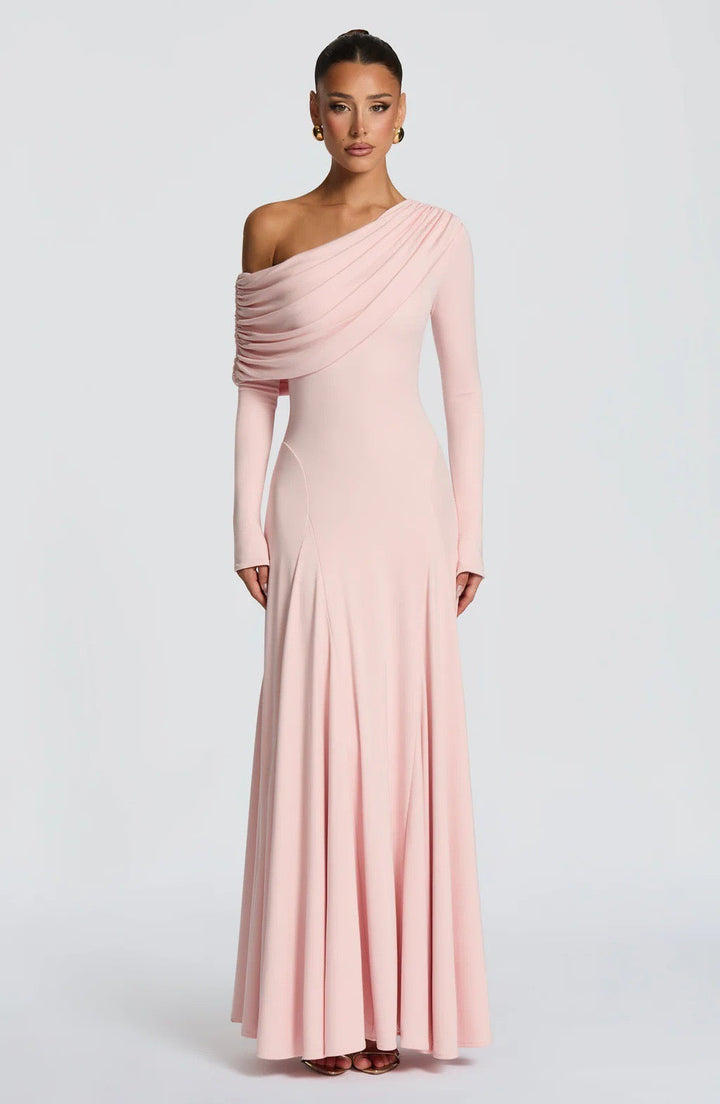 Mariana maxi dress with a gathered design and an off-shoulder neckline