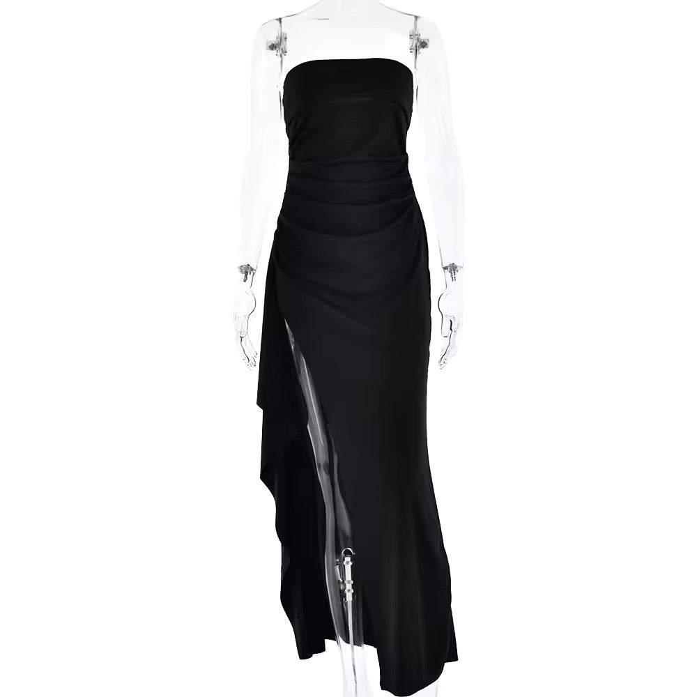 Strapless Maxi Dress with Deep Slit - Luciana
