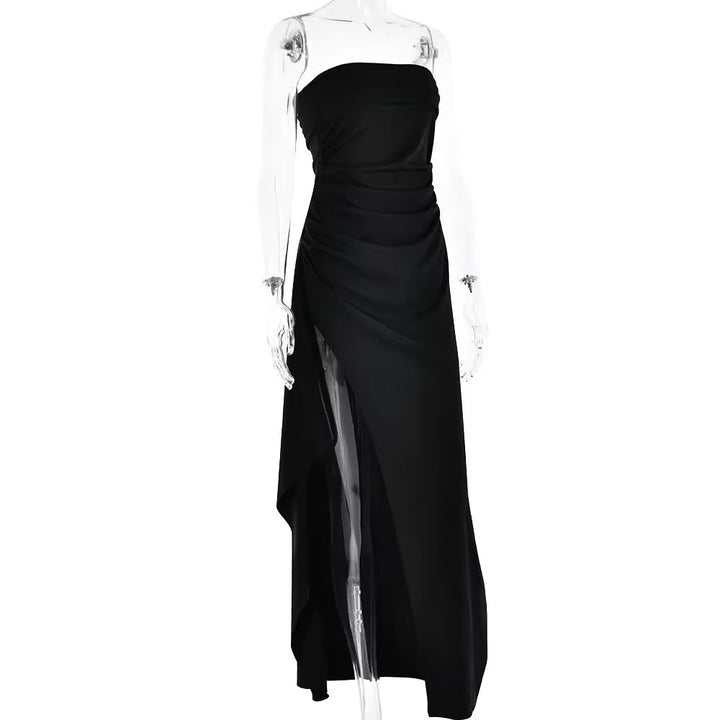 Strapless Maxi Dress with Deep Slit - Luciana