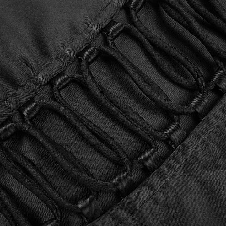 LINOR strapless ruffle mesh-design maxi dress with a corset