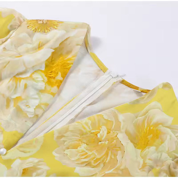 Floral Ruffled Mini Dress with Tiered Design - MIEL