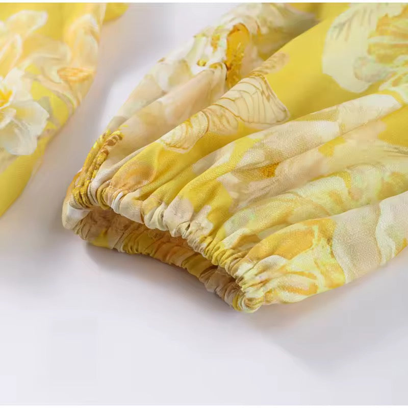 Floral Ruffled Mini Dress with Tiered Design - MIEL
