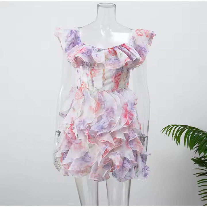 Floral Off-Shoulder Ruffled Mini Dress - Lisa
