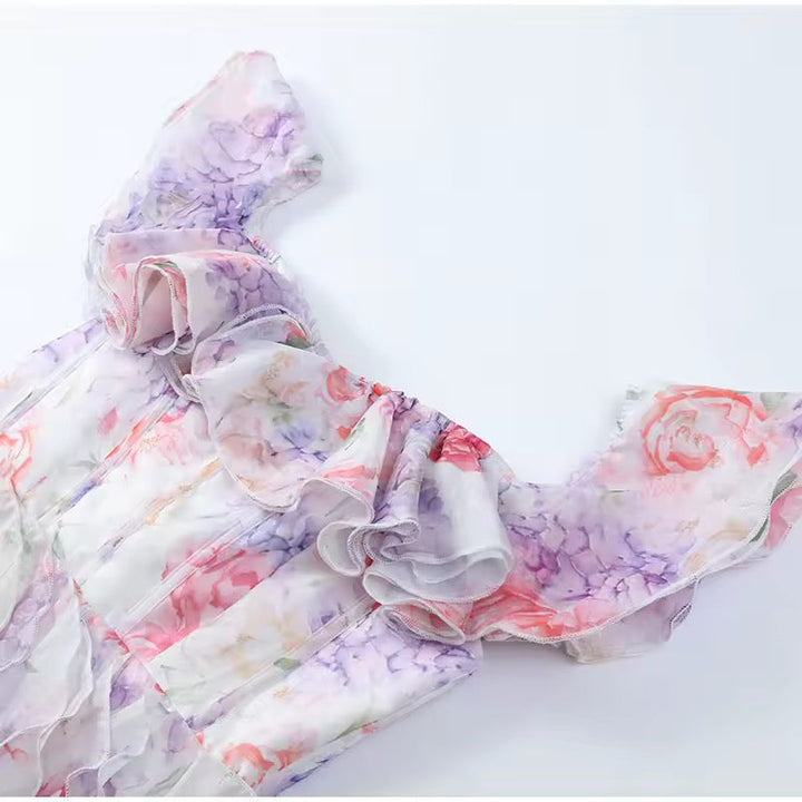 Floral Off-Shoulder Ruffled Mini Dress - Lisa