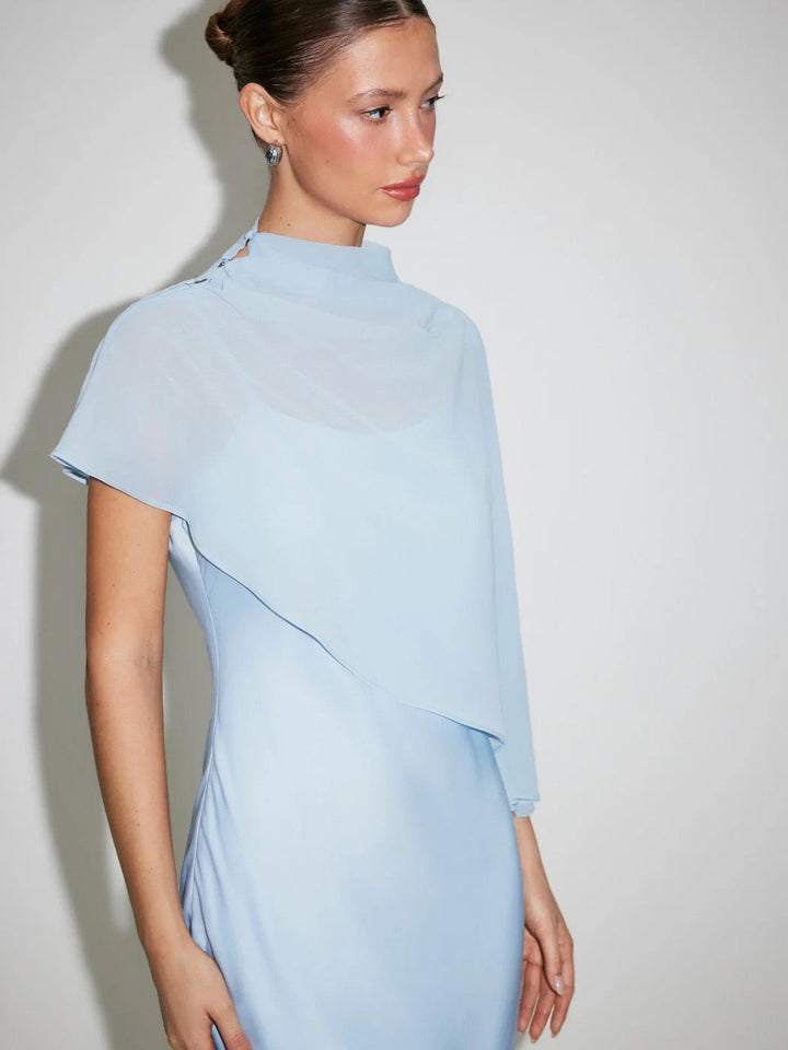 Dania satin maxi dress with a chiffon overlay