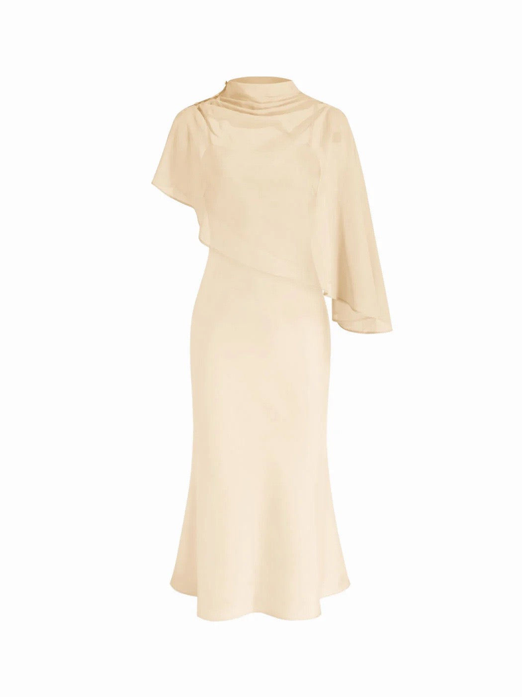 Dania satin maxi dress with a chiffon overlay