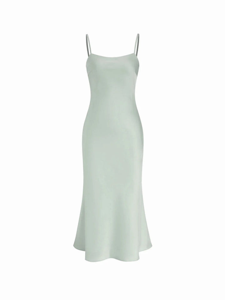 Dania satin maxi dress with a chiffon overlay