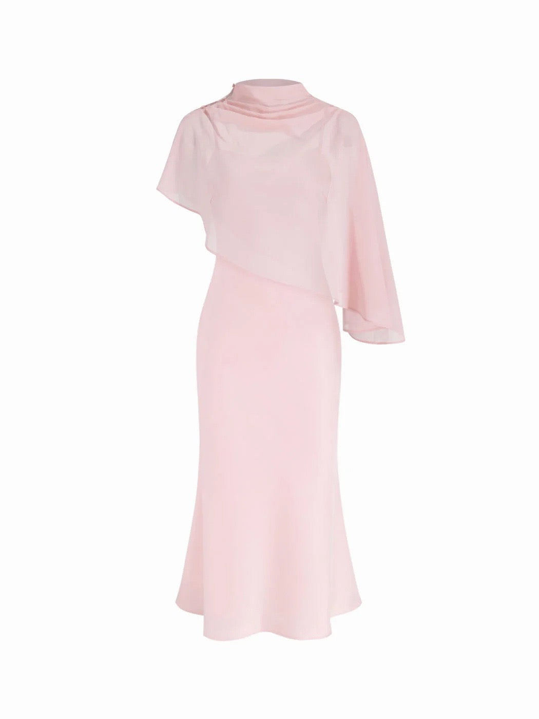 Dania satin maxi dress with a chiffon overlay