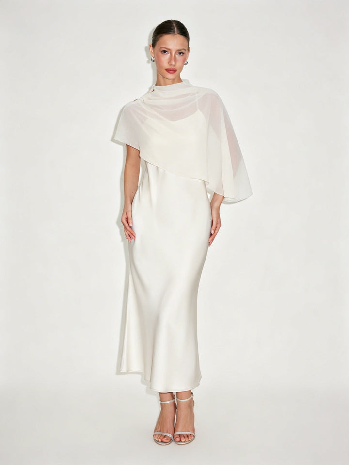 Dania satin maxi dress with a chiffon overlay