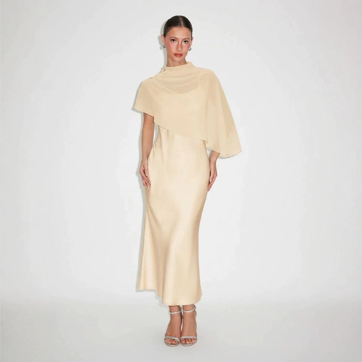 Dania satin maxi dress with a chiffon overlay
