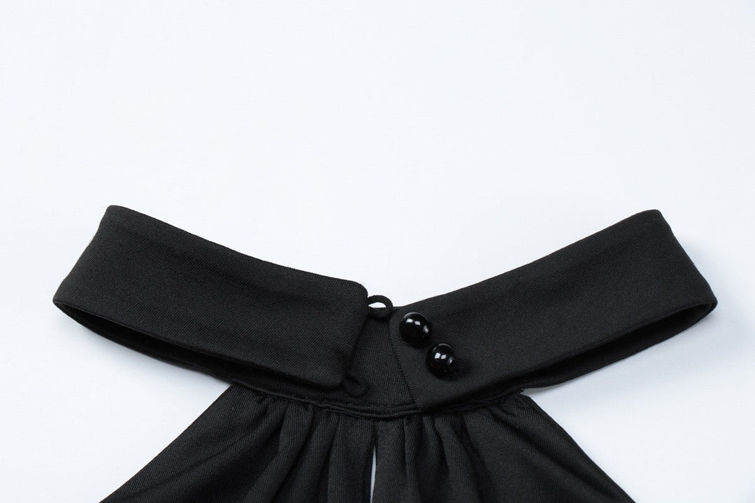Maxi Dress with Collar, Opening, and Slit Design - LIANA