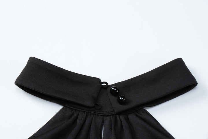 Maxi Dress with Collar, Opening, and Slit Design - LIANA