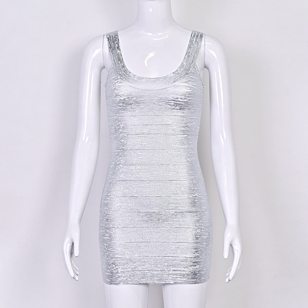 Briella mini dress in shiny shaping fabric