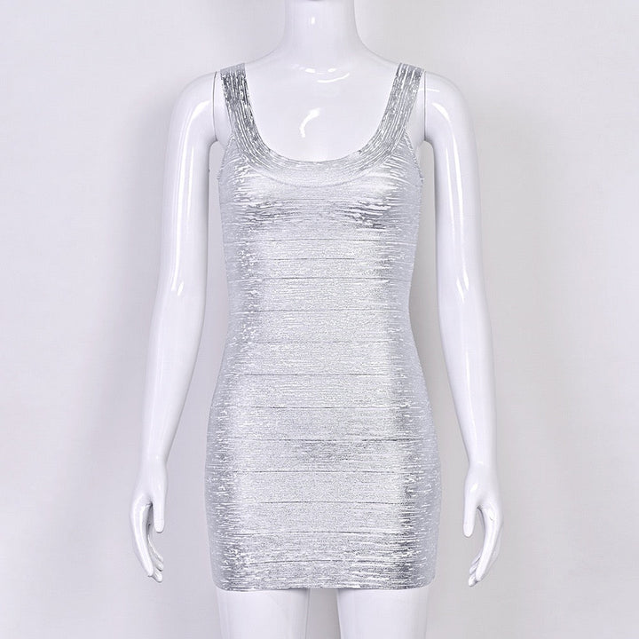 Briella mini dress in shiny shaping fabric