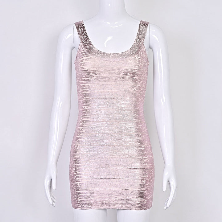Briella mini dress in shiny shaping fabric