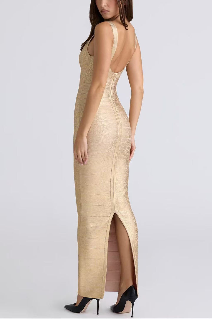 Briella maxi dress in shiny shaping fabric