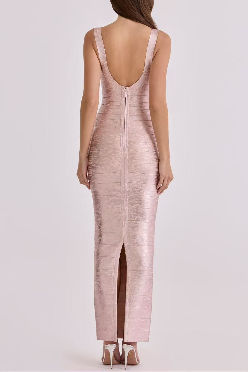 Briella maxi dress in shiny shaping fabric