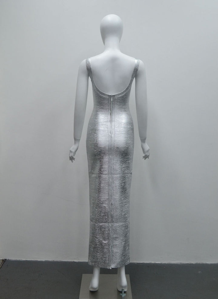 Briella maxi dress in shiny shaping fabric