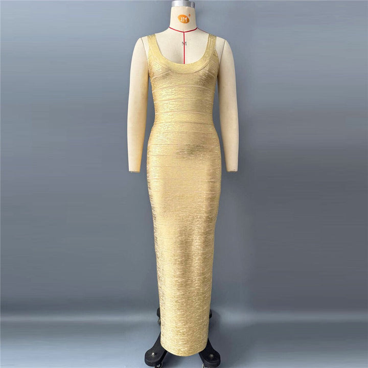 Briella maxi dress in shiny shaping fabric