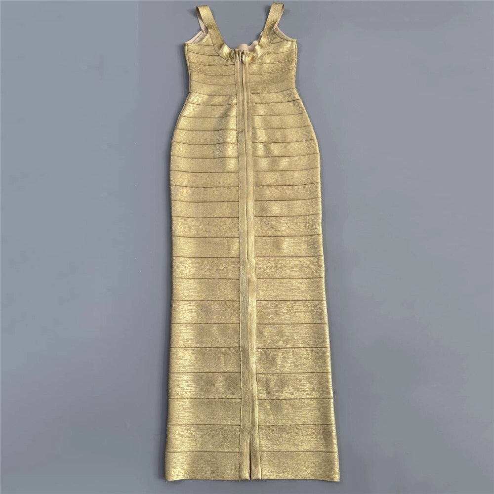Briella maxi dress in shiny shaping fabric