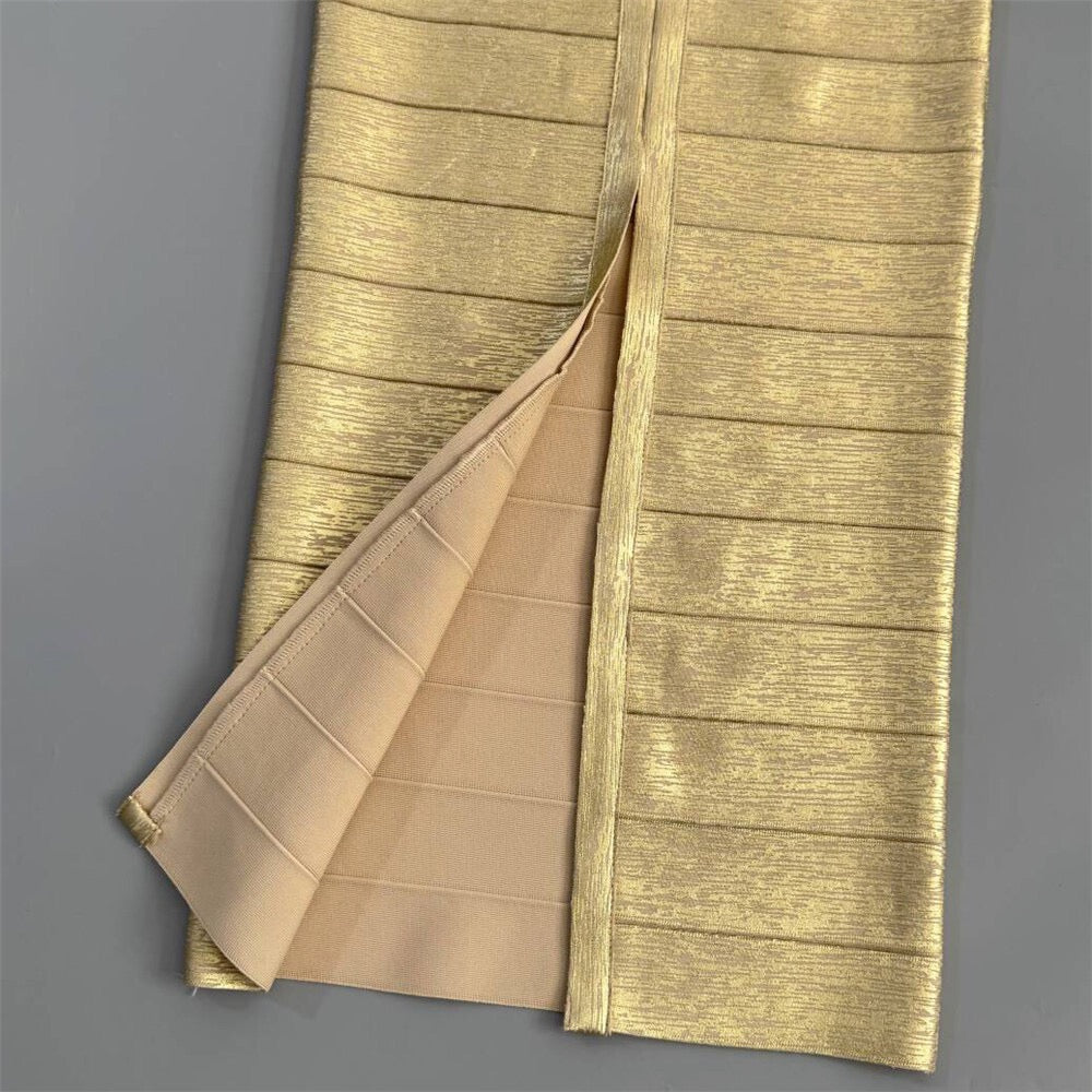 Briella maxi dress in shiny shaping fabric