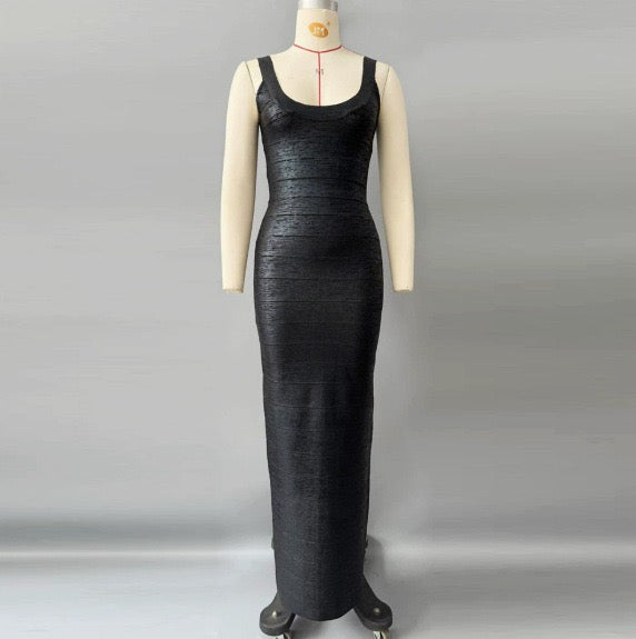 Briella maxi dress in shiny shaping fabric