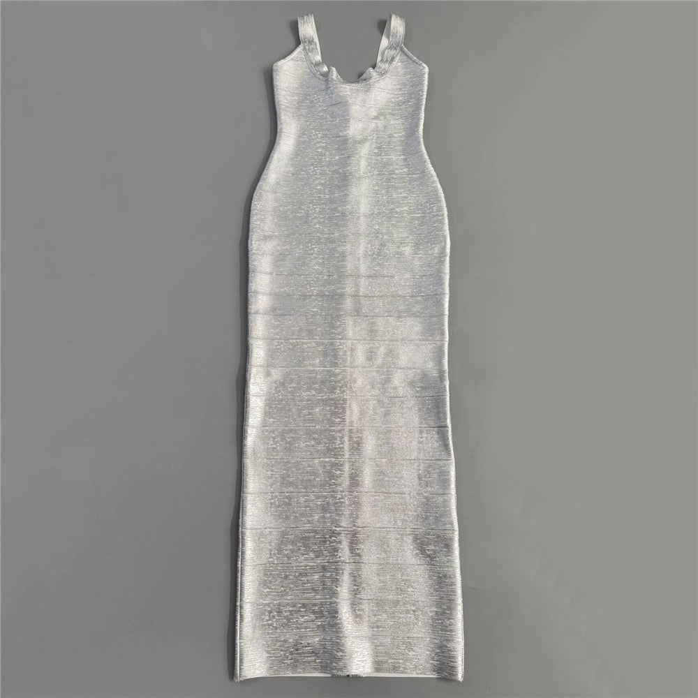 Briella maxi dress in shiny shaping fabric
