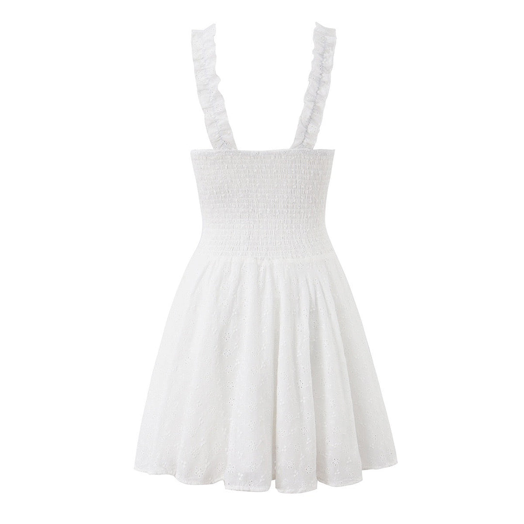 A-line mini dress in embroidered eyelet fabric – Yaeli