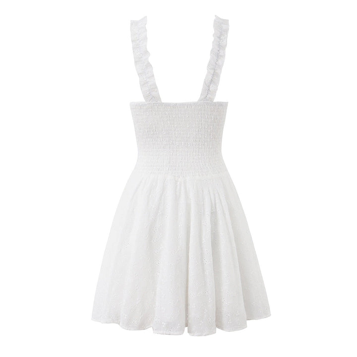 A-line mini dress in embroidered eyelet fabric – Yaeli