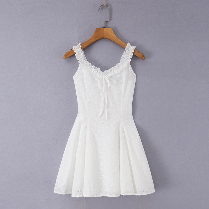 A-line mini dress in embroidered eyelet fabric – Yaeli