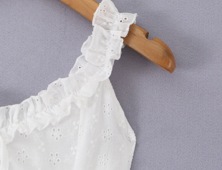 A-line mini dress in embroidered eyelet fabric – Yaeli