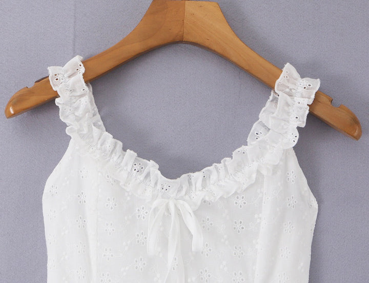A-line mini dress in embroidered eyelet fabric – Yaeli
