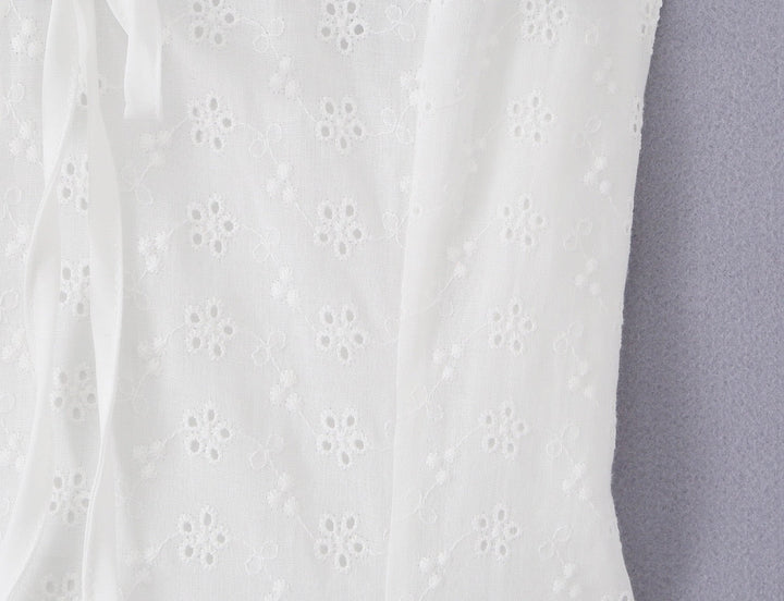 A-line mini dress in embroidered eyelet fabric – Yaeli