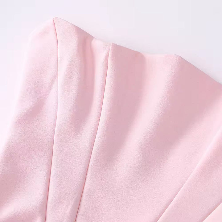 Strapless Satin Maxi Dress with Fitted Corset - Noya