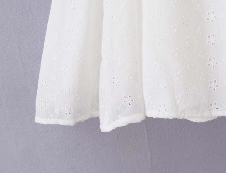 A-line mini dress in embroidered eyelet fabric – Yaeli