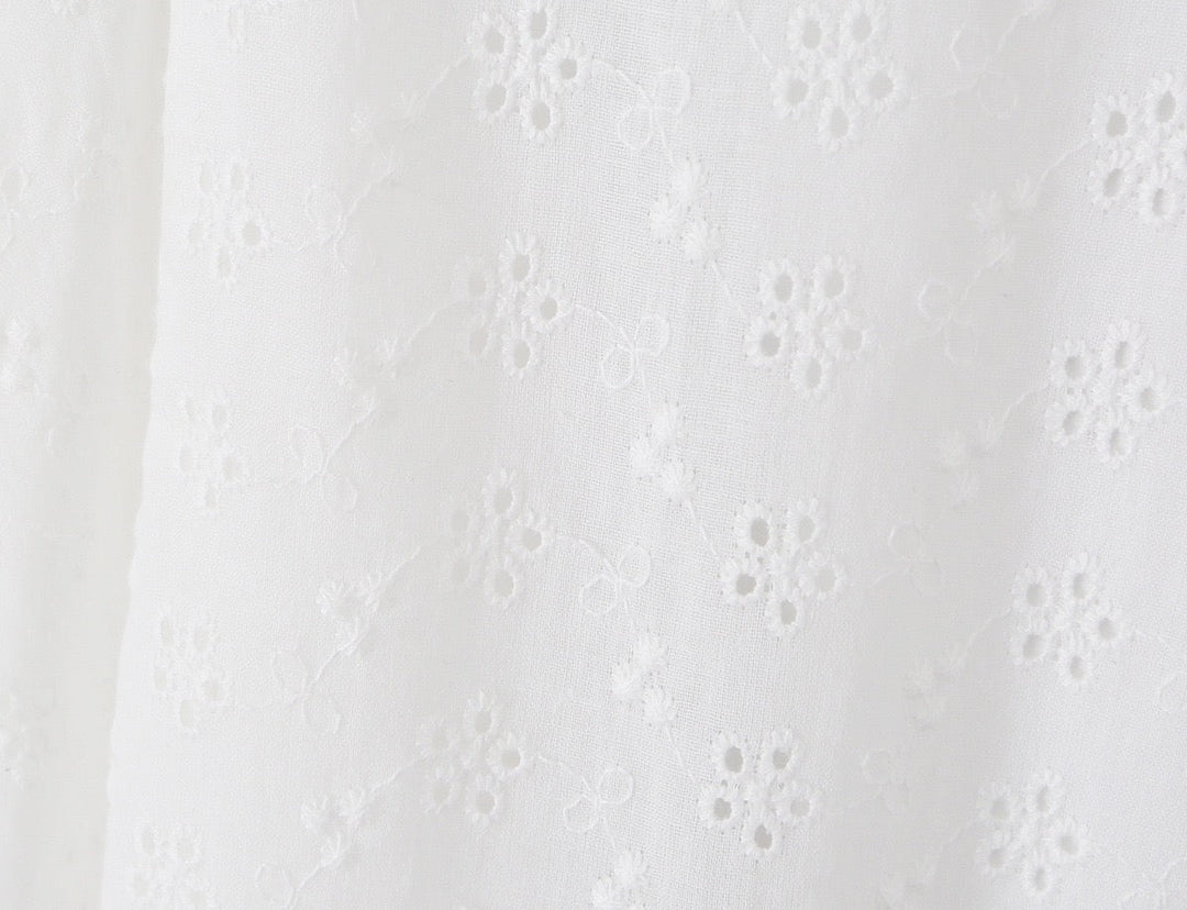A-line mini dress in embroidered eyelet fabric – Yaeli