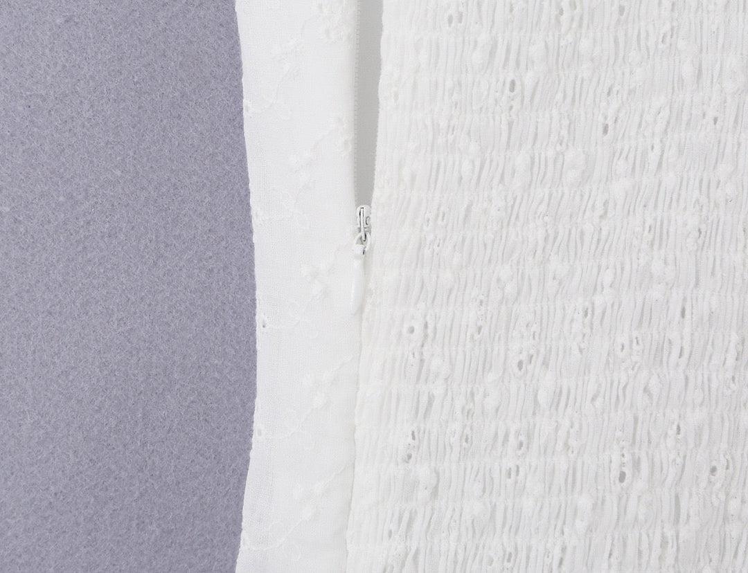 A-line mini dress in embroidered eyelet fabric – Yaeli