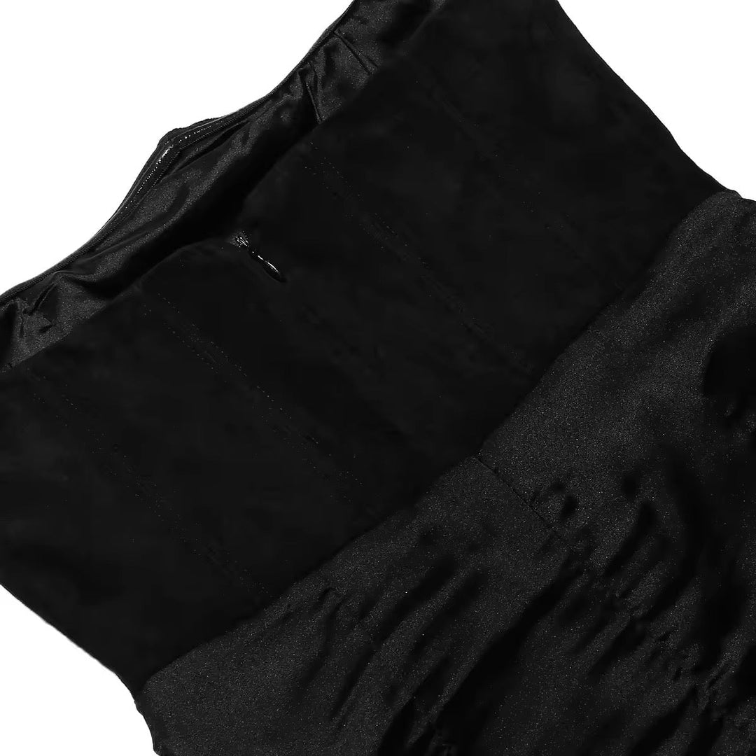 Strapless Satin Maxi Dress with Fitted Corset - Noya