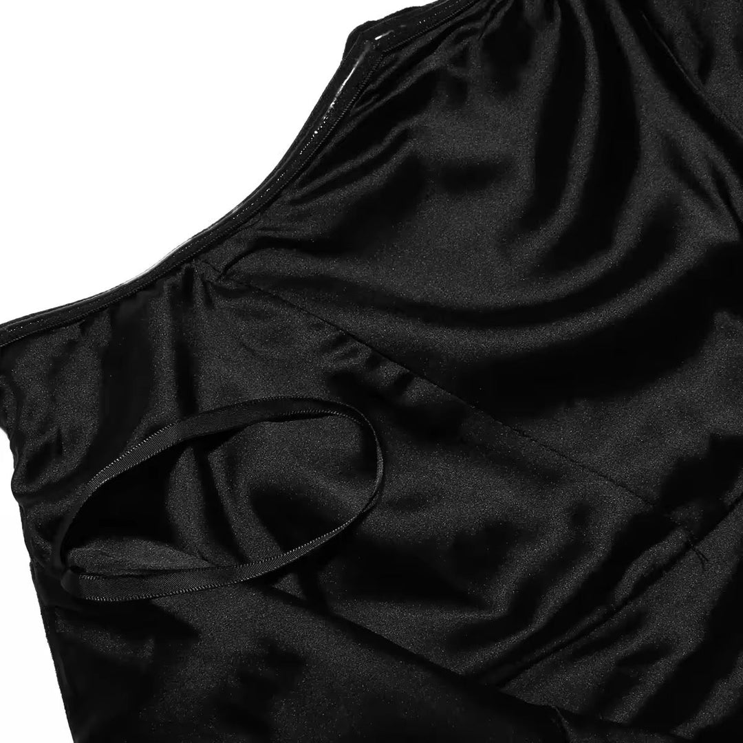 Strapless Satin Maxi Dress with Fitted Corset - Noya