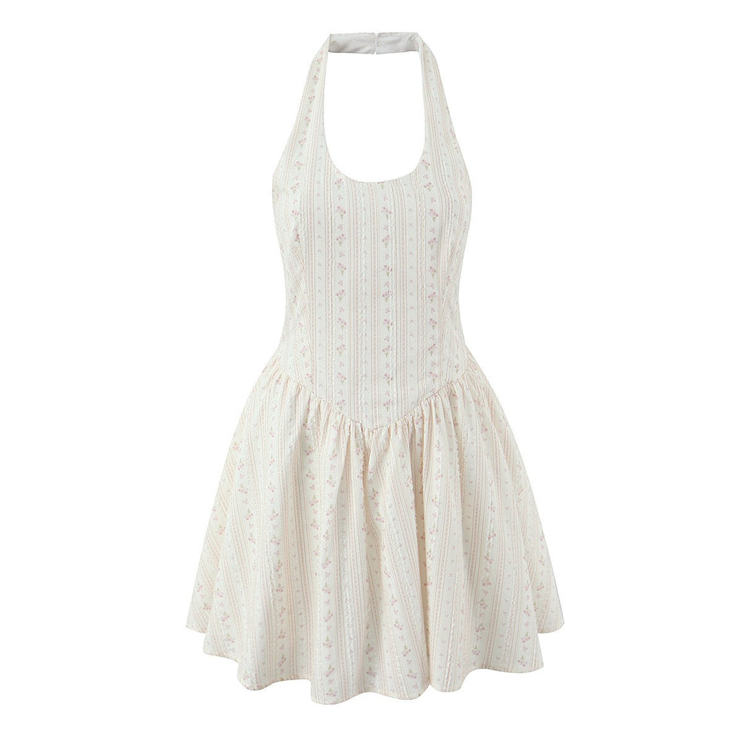 Floral A-line mini dress with an open back – Nelly